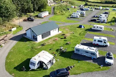 Aerial of Maes Carafanau Penbryn Caravan Site