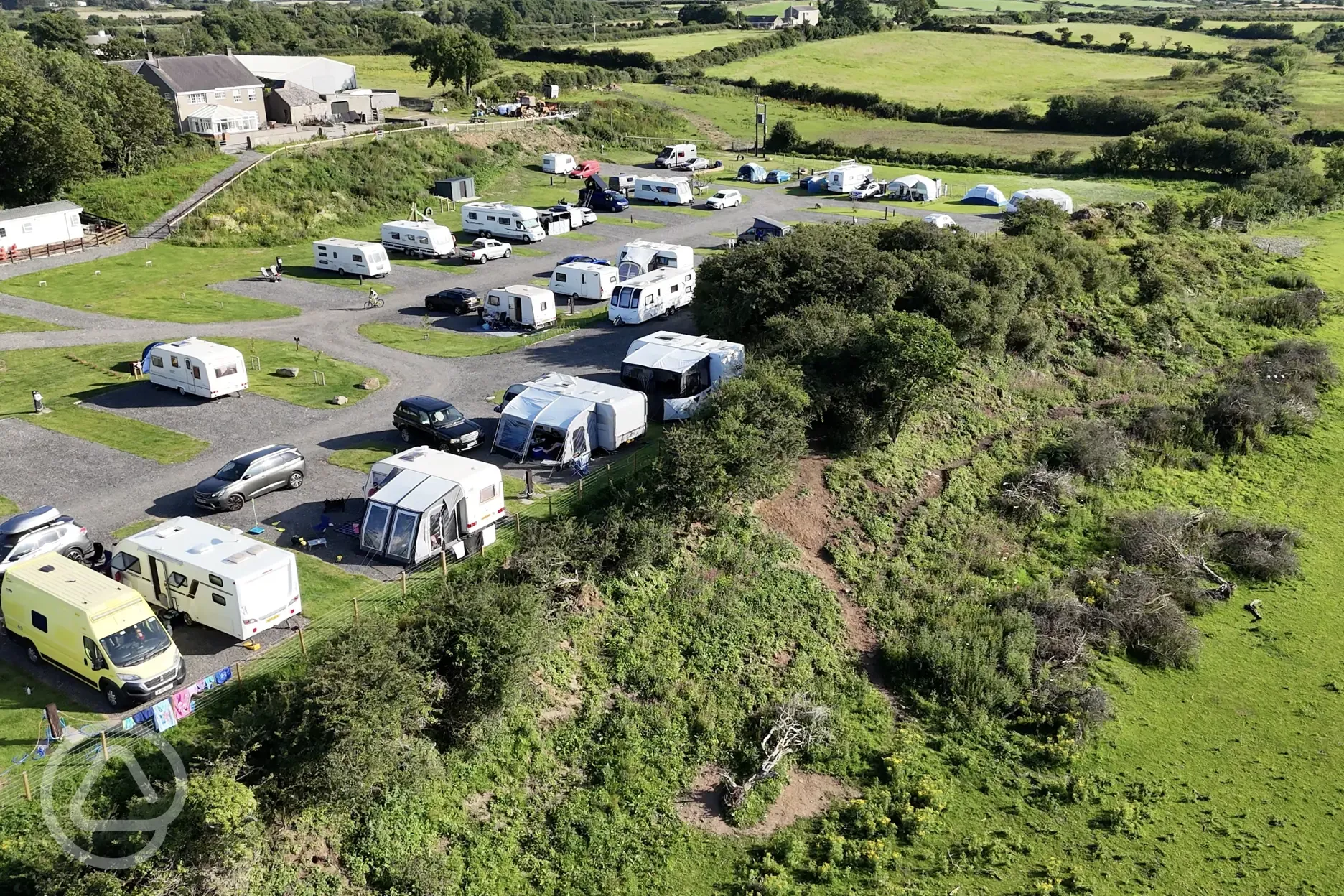 Aerial of hardstanding pitches 