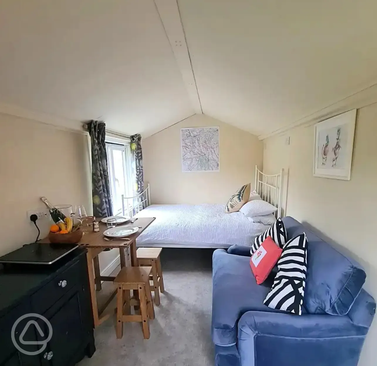 Blue Door glamping cabin interior