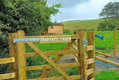 Crabtree shepherd's hut private gate and exterior Crabtree shepherd's hut private gate and exterior