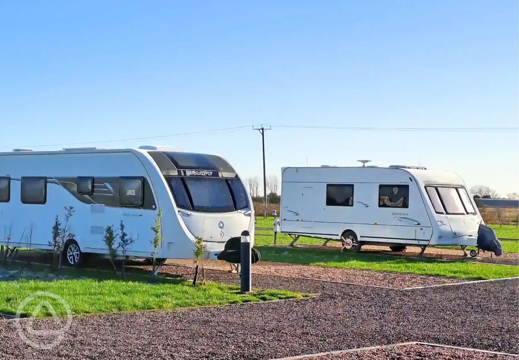 Fully serviced hardstanding touring pitches