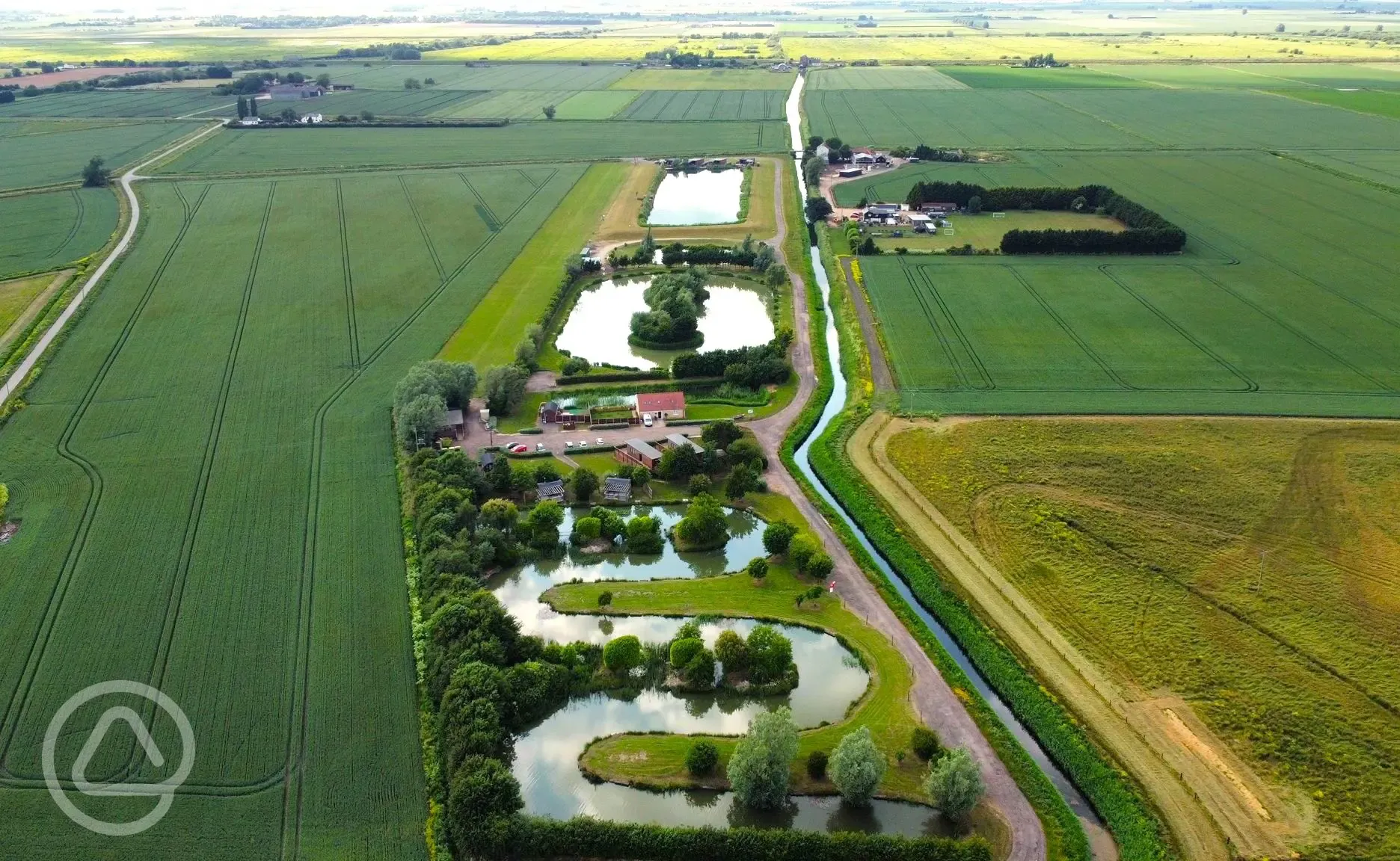 Aerial of the park and lakes