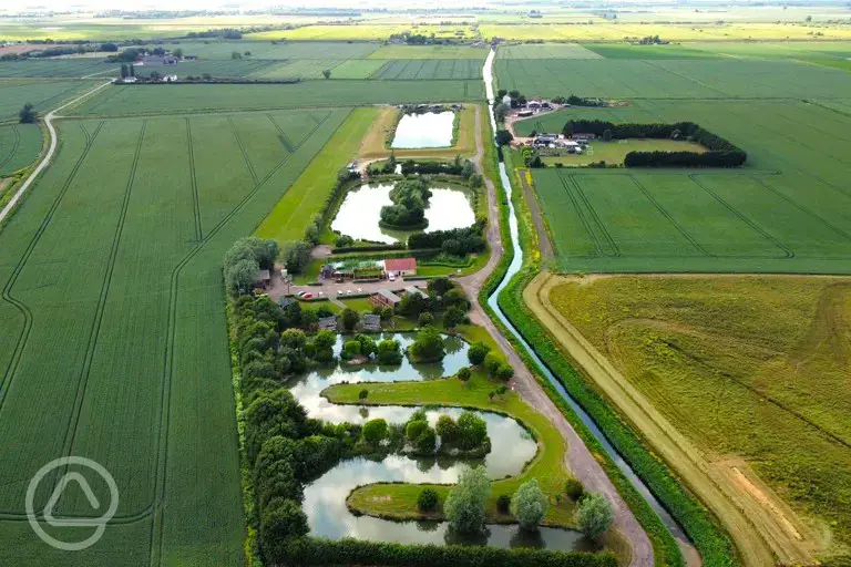 Aerial of the park and lakes