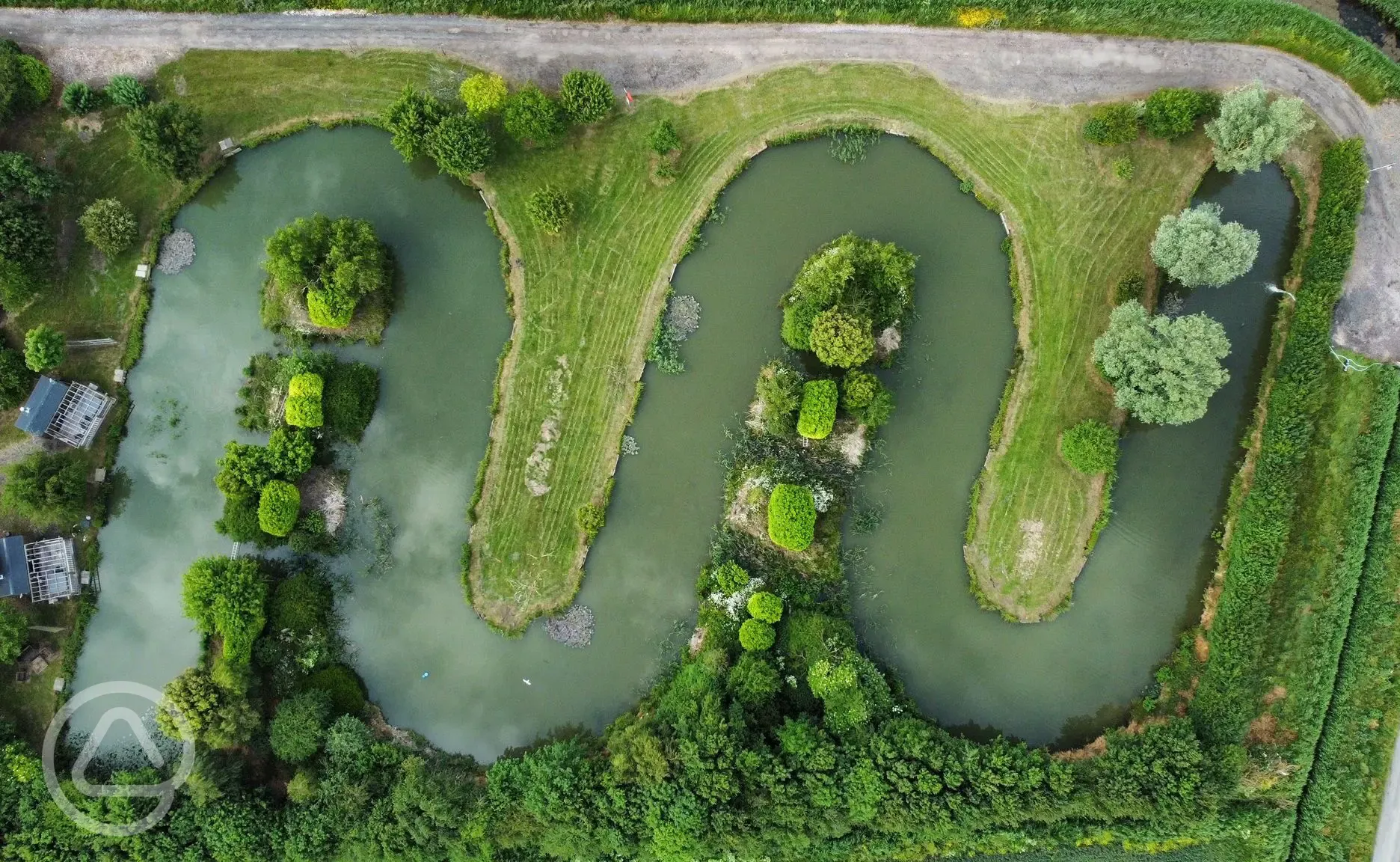 Bird's eye view of the fishing lakes