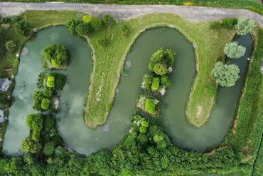 Aerial of the fishing lakes