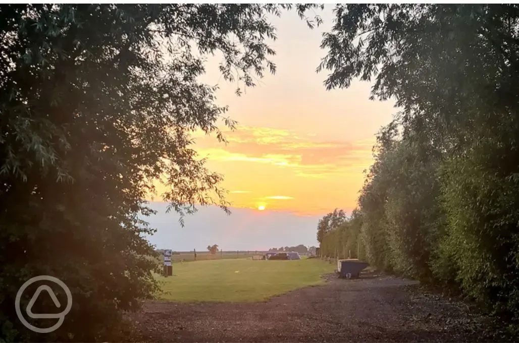 Sunset over the grass pitches 