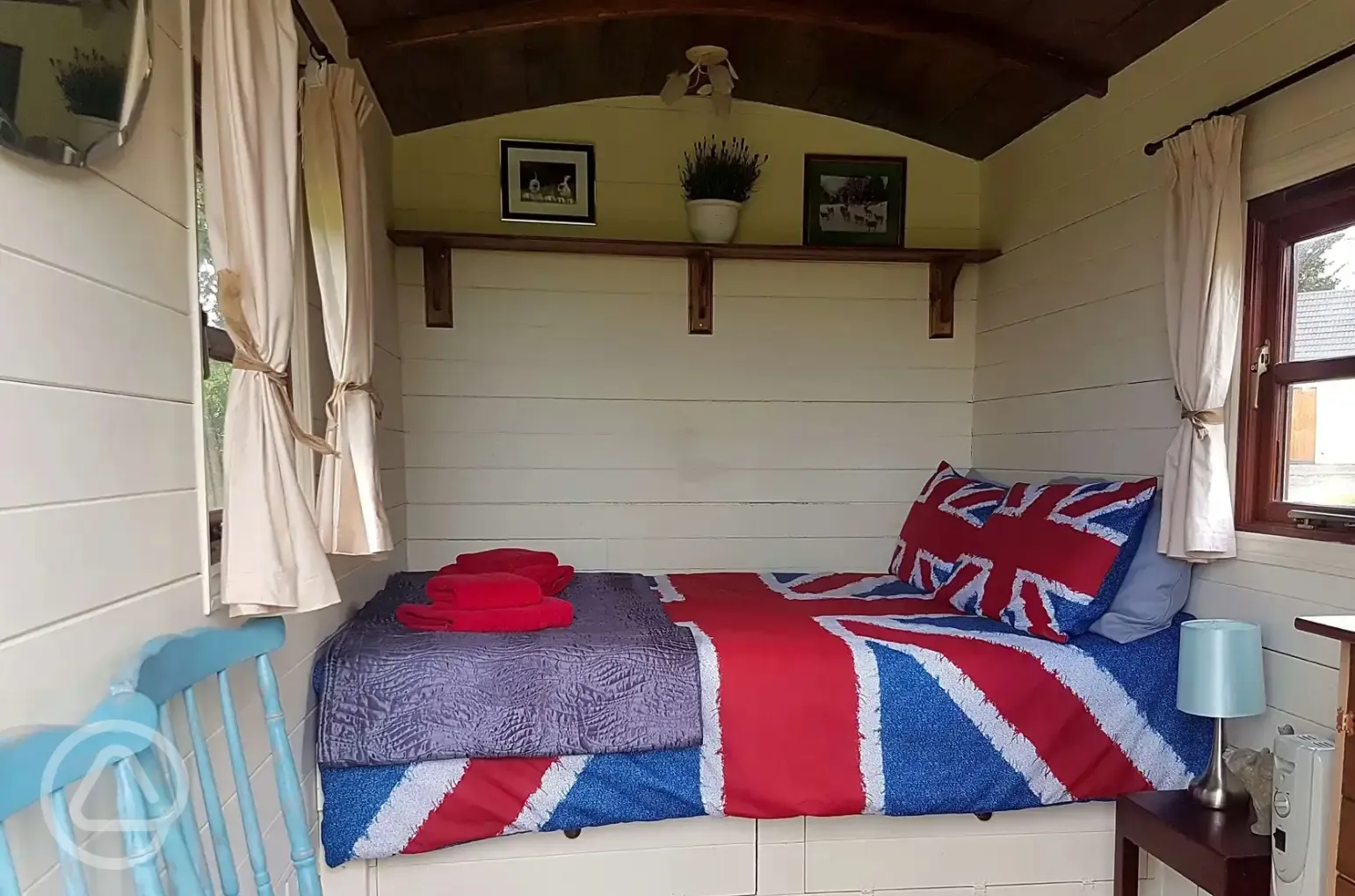 Shepherd's hut interior