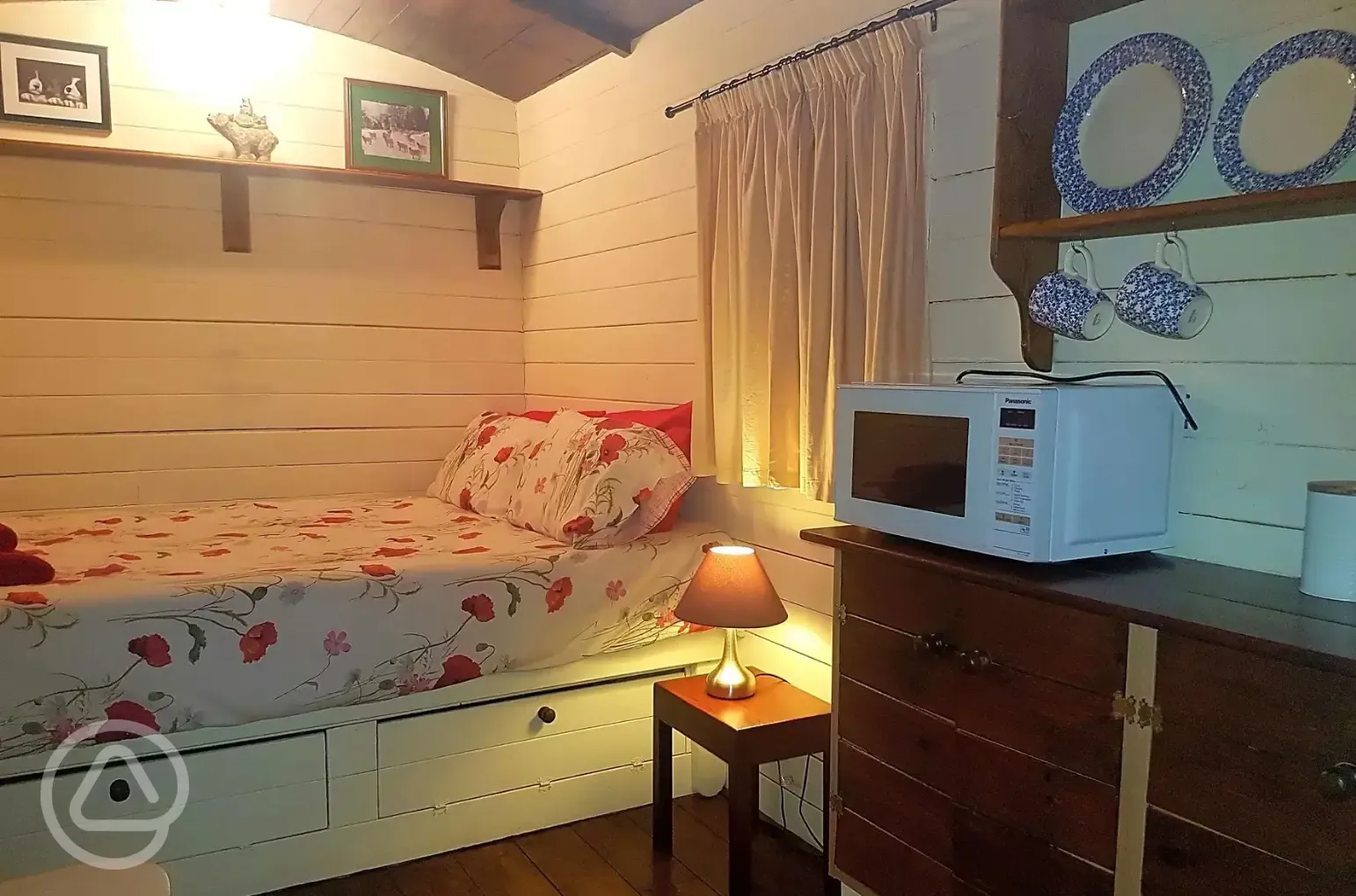 Shepherd's hut interior