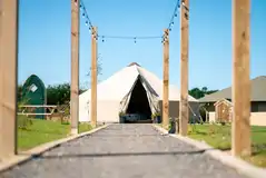 Bell tent with a private compost loo and fairy lights