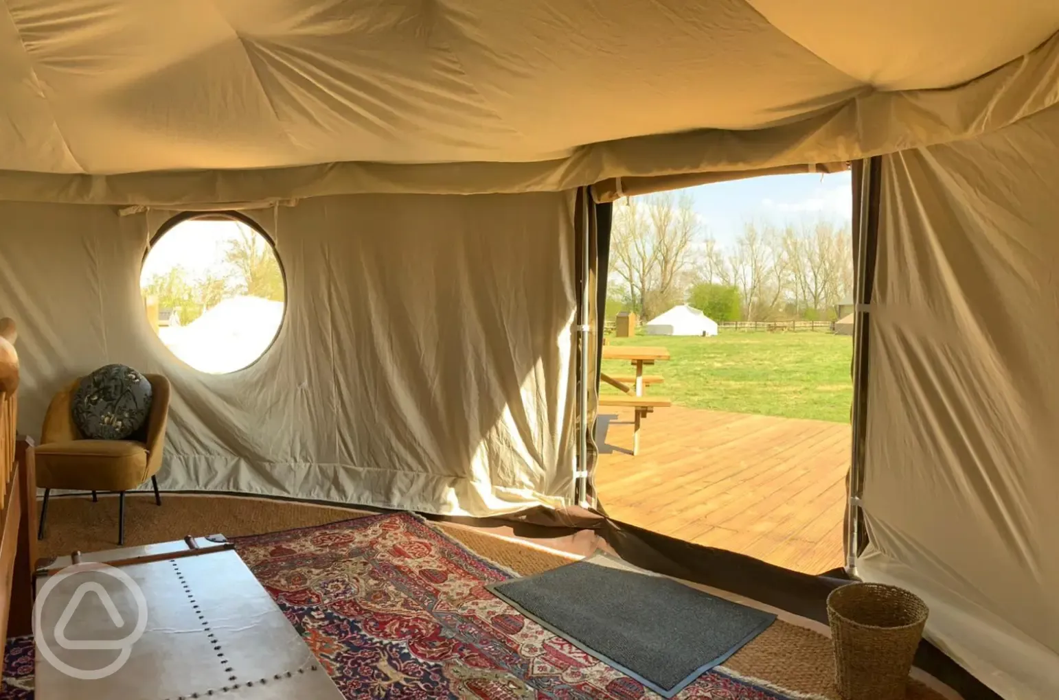 Yurt interior and views