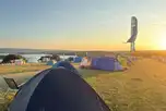 Camping area at sunset
