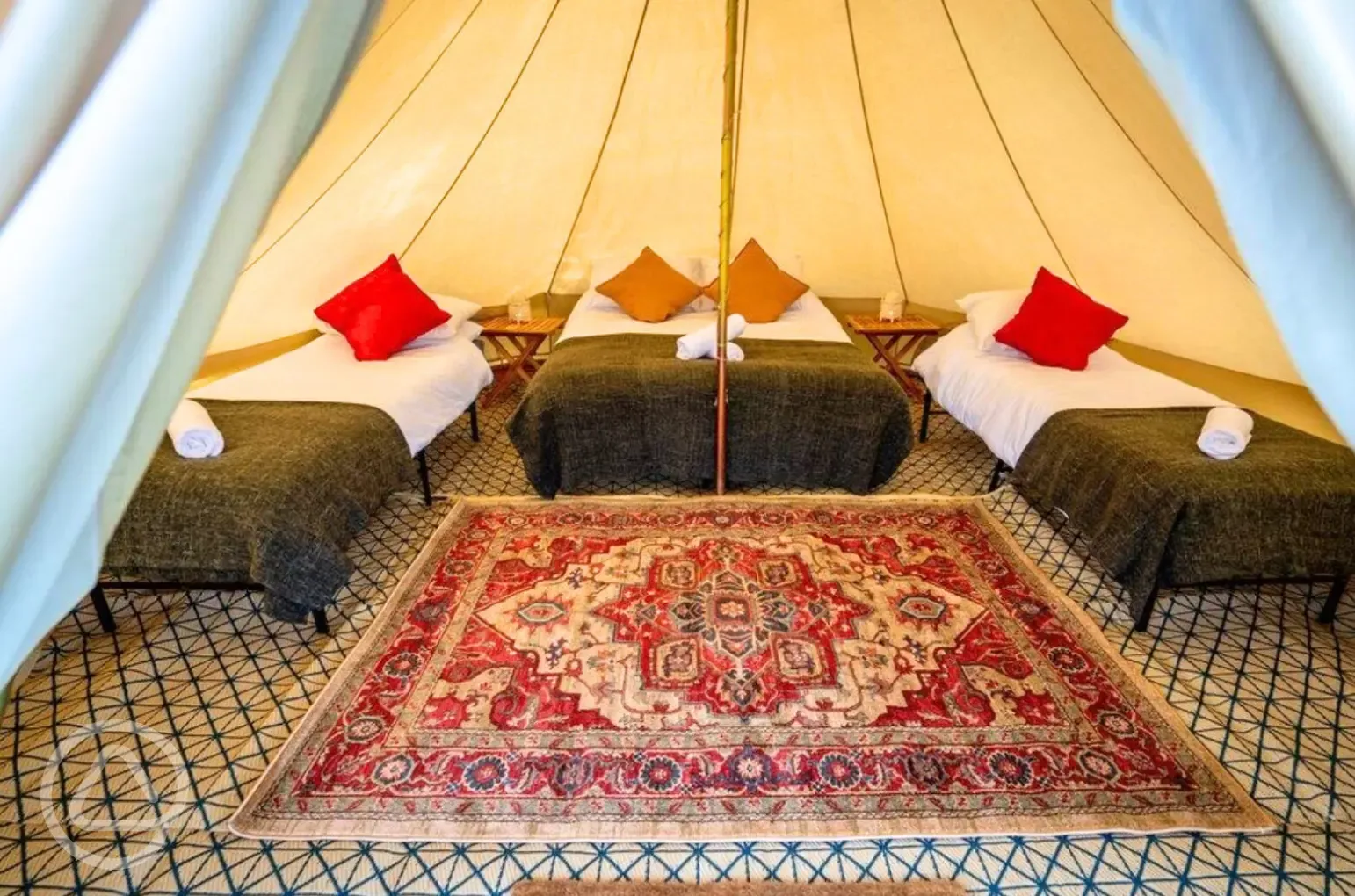 Luxury bell tent interior