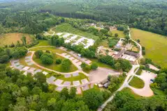 Aerial of Fineshade Wood Campsite in Rockingham Forest