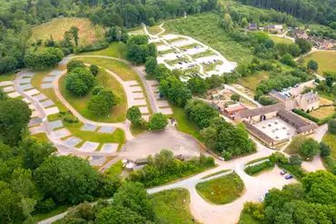 Aerial of Fineshade Wood Campsite in Rockingham Forest