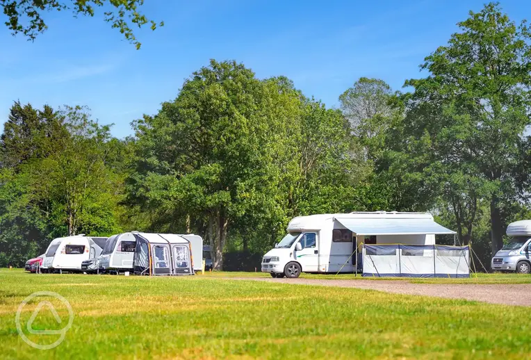 Hardstanding pitches at Fineshade Wood Campsite