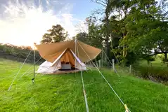 Alders Edge bell tent with an awning