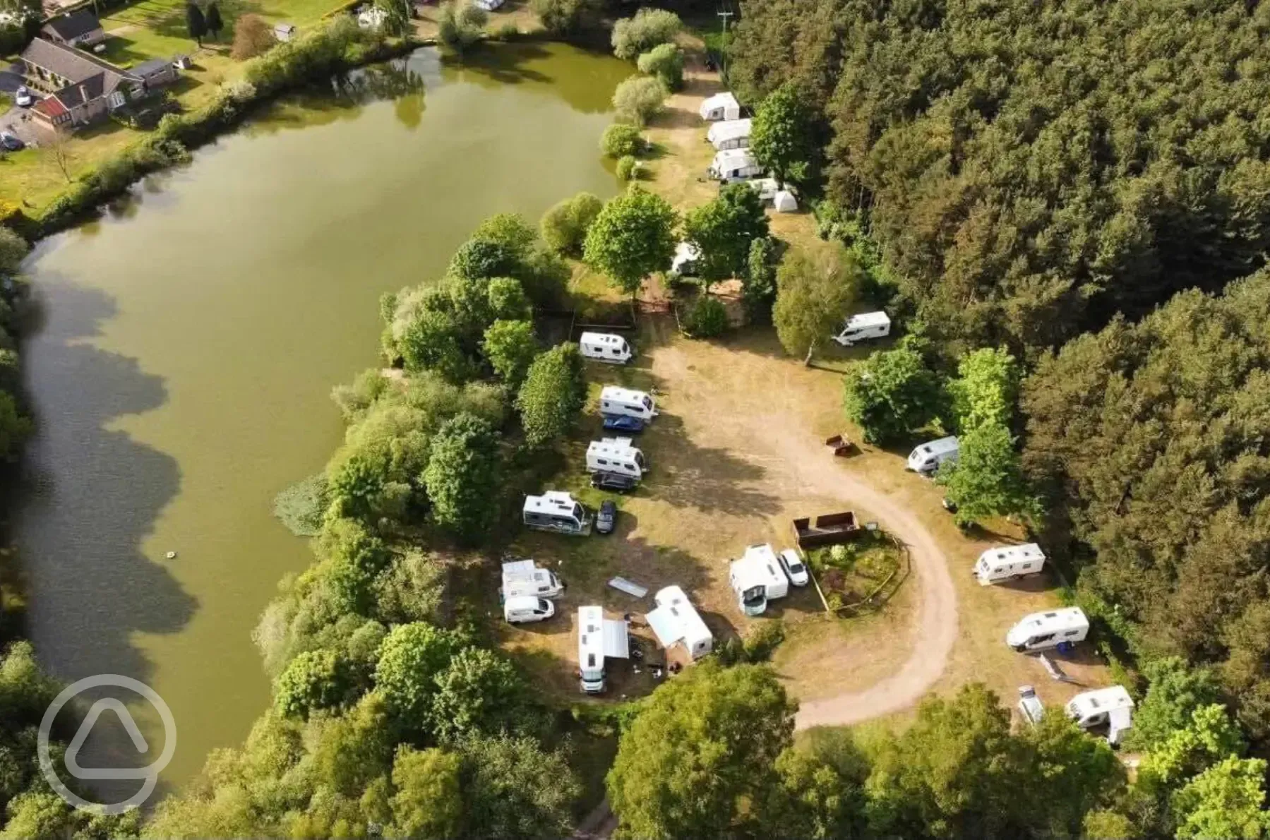 Aerial of the site and fishing lake