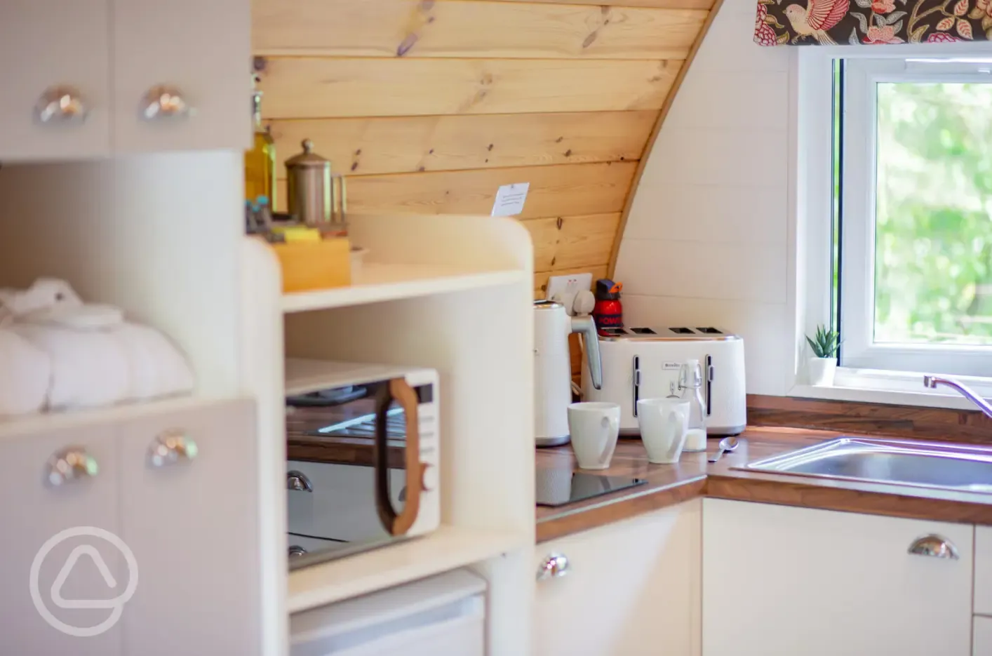 Glamping pod kitchen