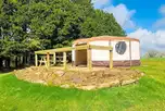 Furnished yurt with private outdoor decking space
