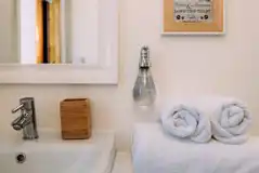Private shower rooms for the glamping pods