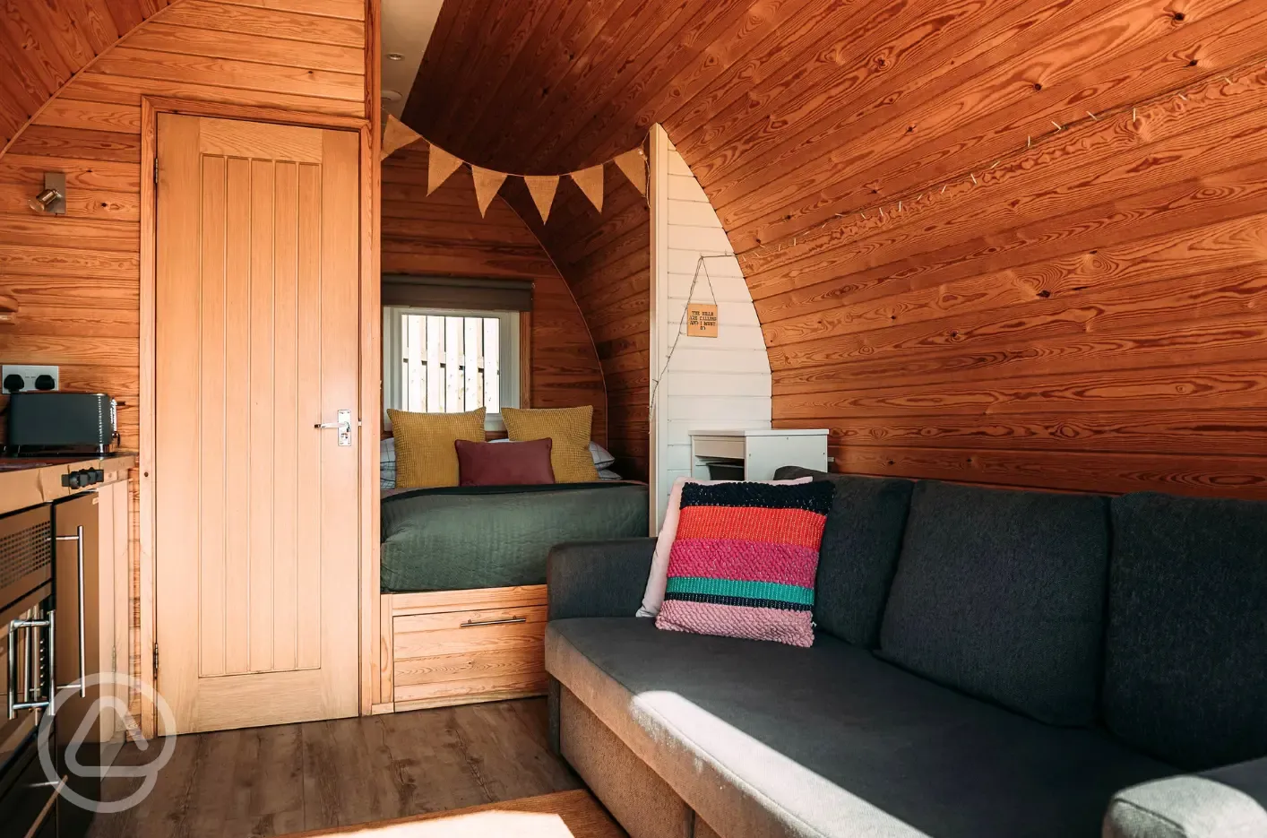 Ensuite glamping pod interior