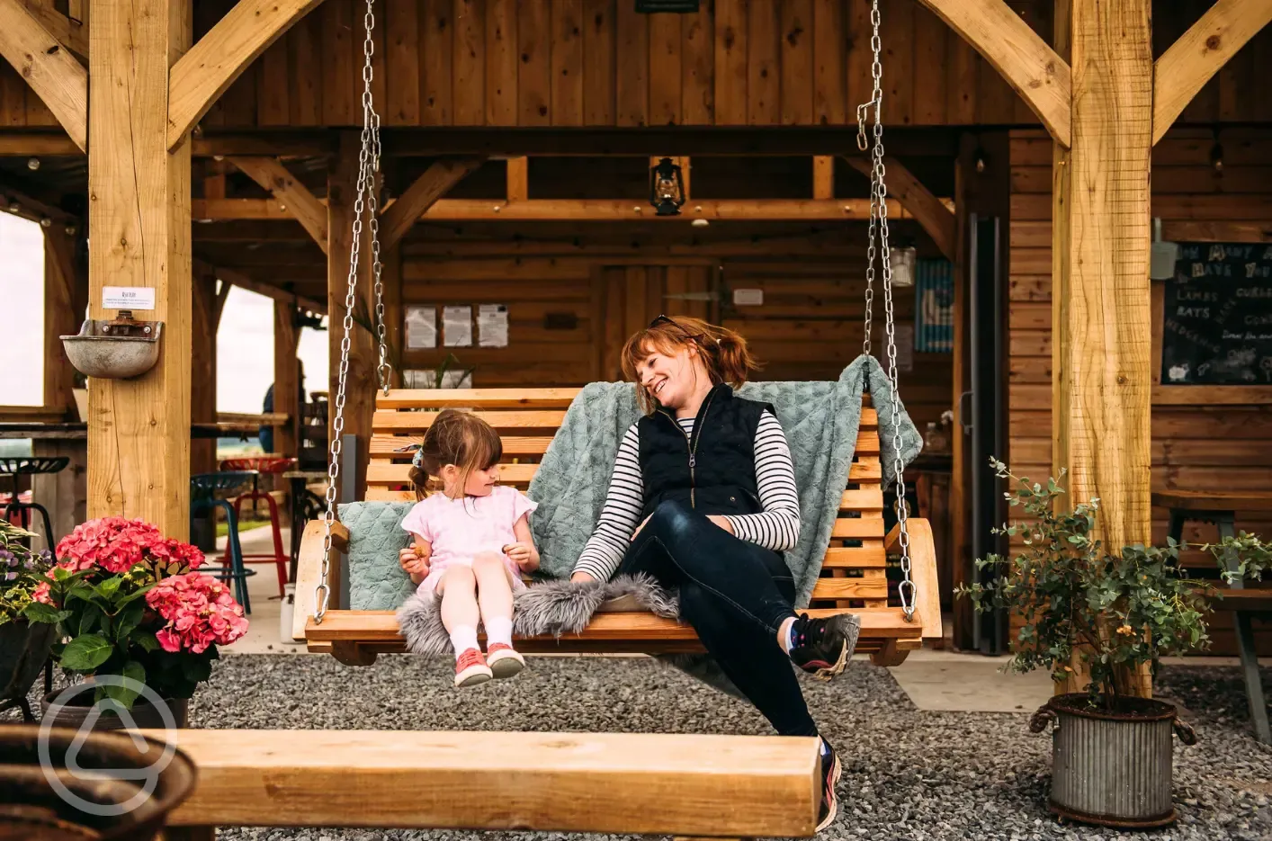 Swing seat at The Hub