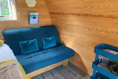 Glamping pod futon bed