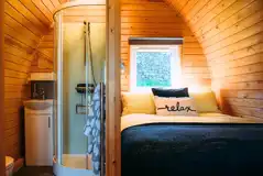 Ensuite glamping pod interior