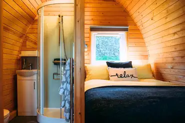 Ensuite glamping pod interior