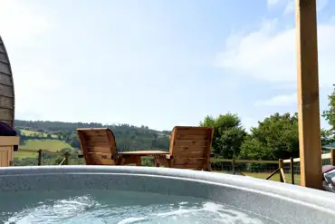 Hot tub with countryside views