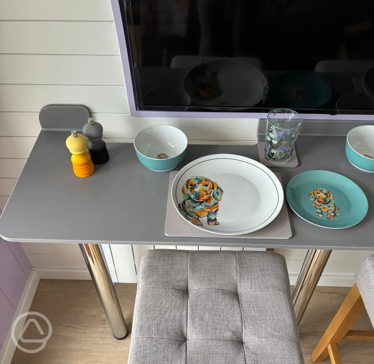 Glamping pod breakfast bar