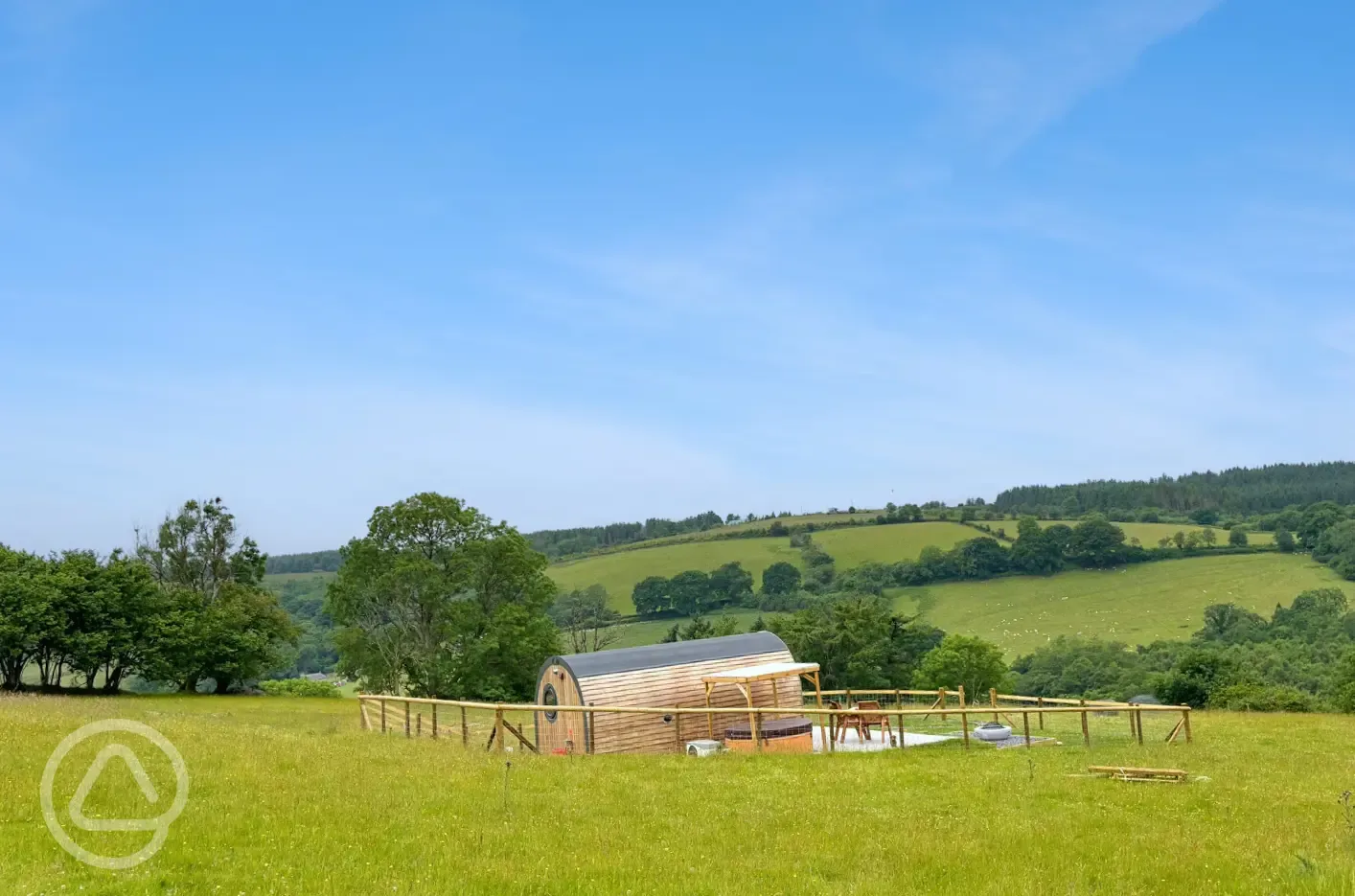 Glamping pod with countryside views