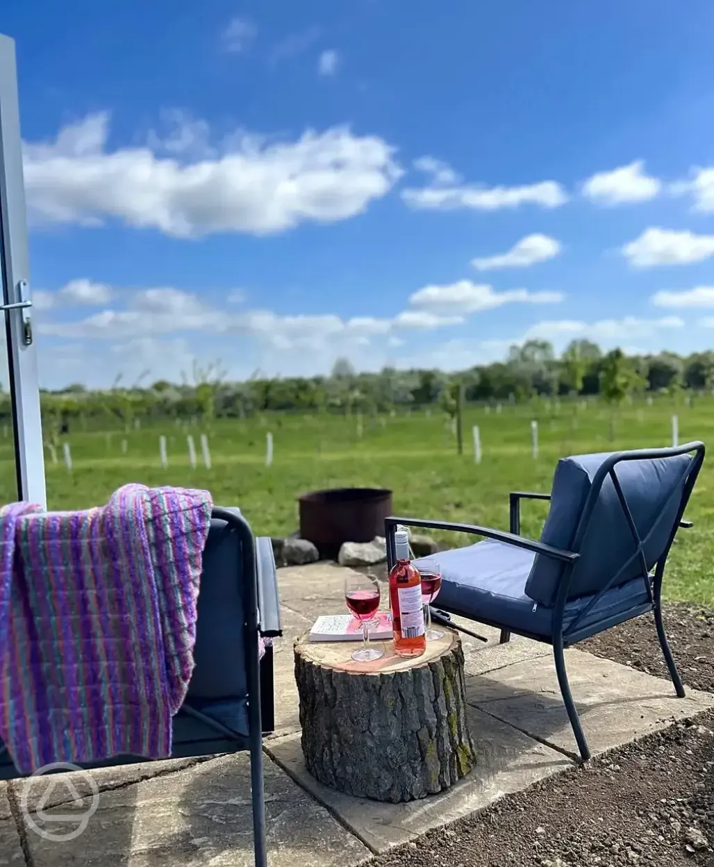 Coco camping pod outdoor seating