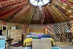 Primrose Yurt interior at Brambles Glamping