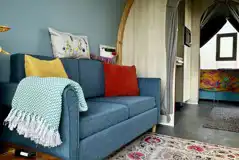 Coco Pod sofa with blankets
