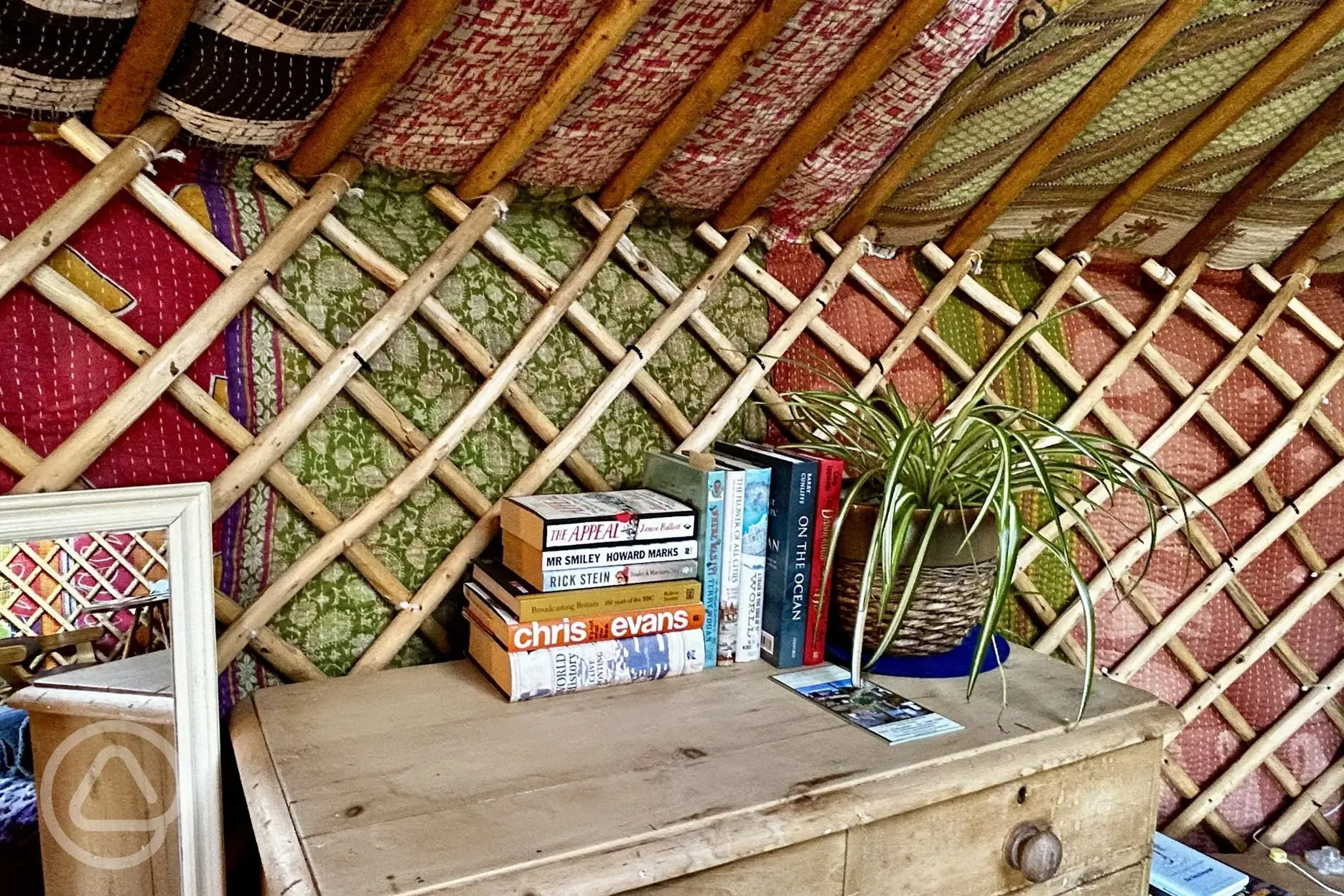 Primrose Yurt book shelf