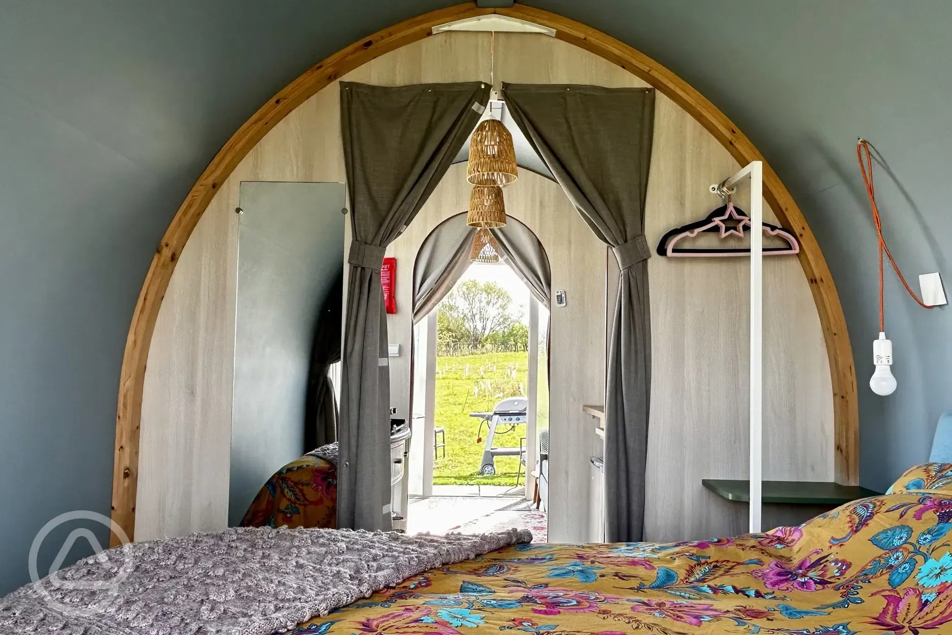 Bedroom view from Coco Pod