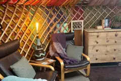 Primrose yurt interior Primrose yurt interior