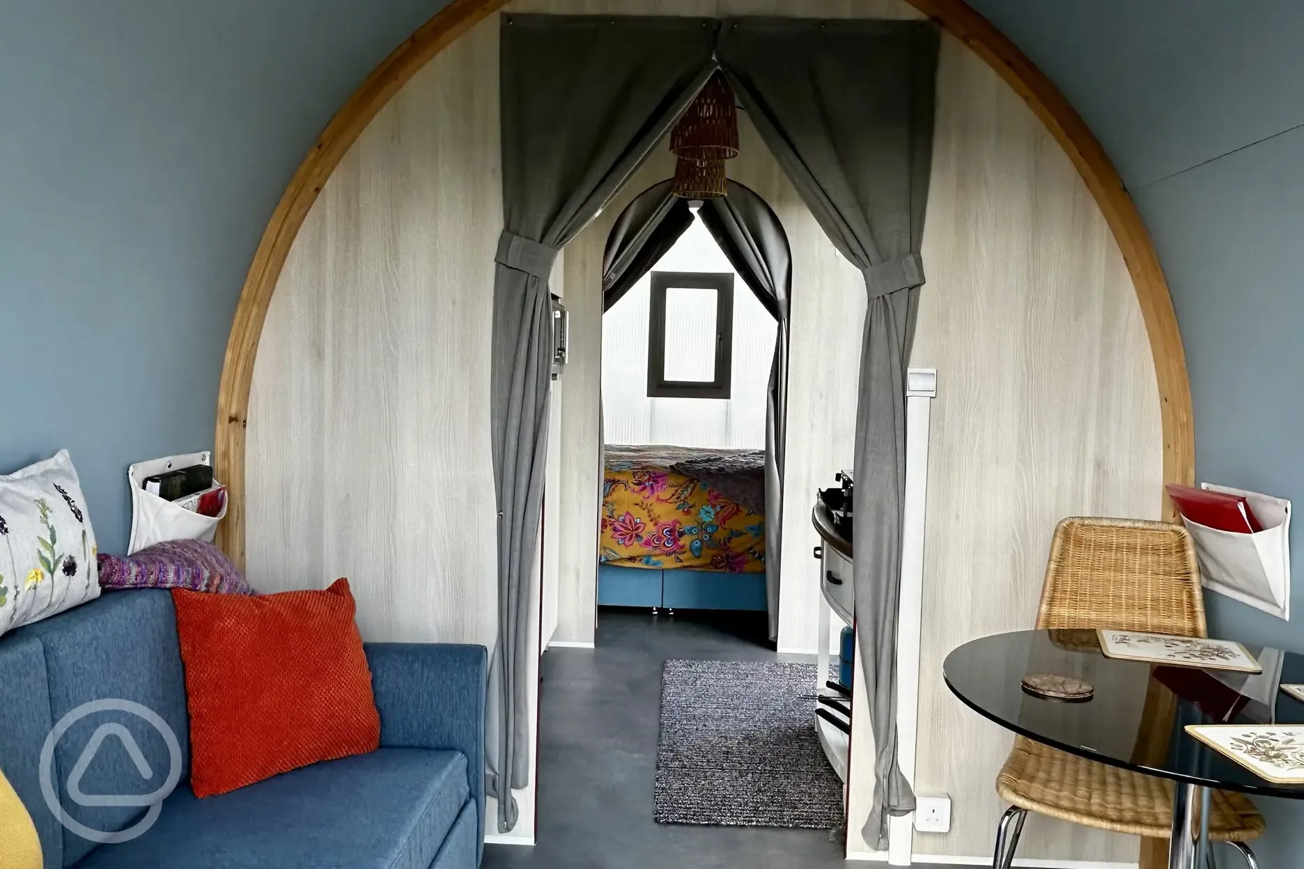 Coco Pod lounge and dining area