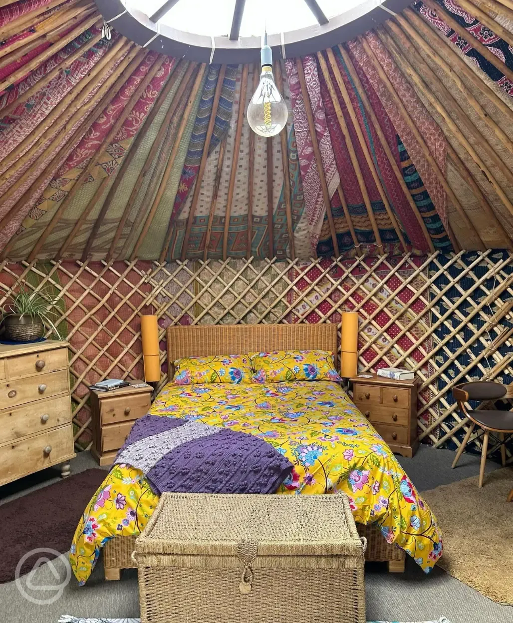 Primrose yurt double bed
