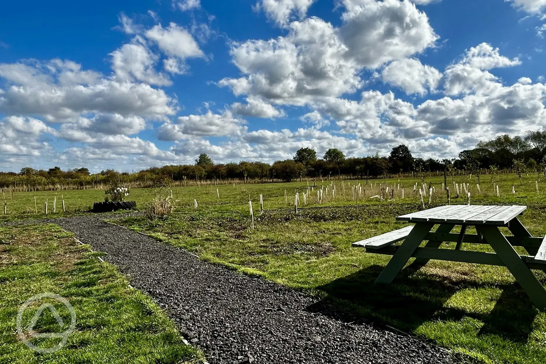 Outside Primrose Yurt with picnic bench