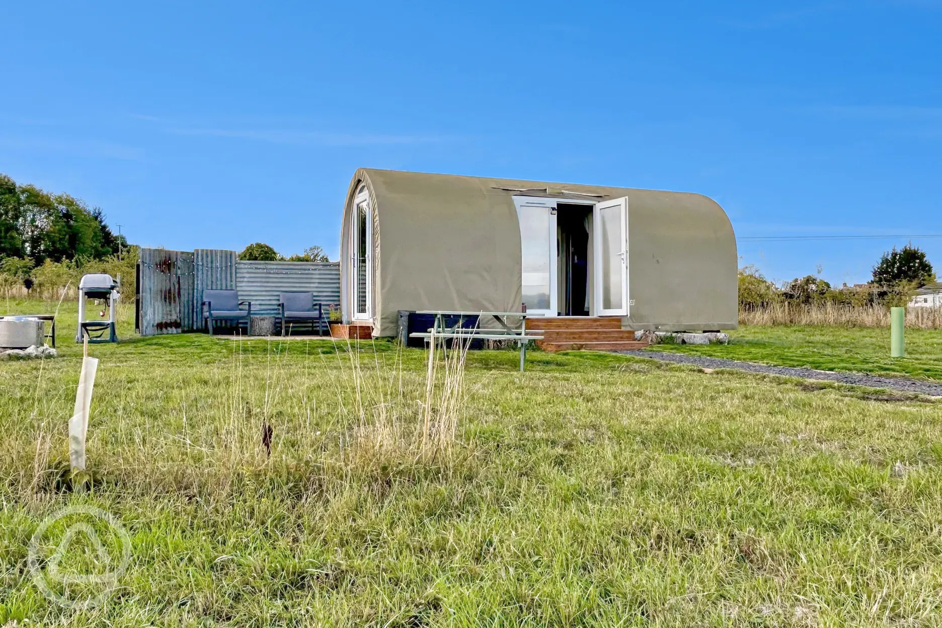 Coco Pod exterior at Brambles Glamping