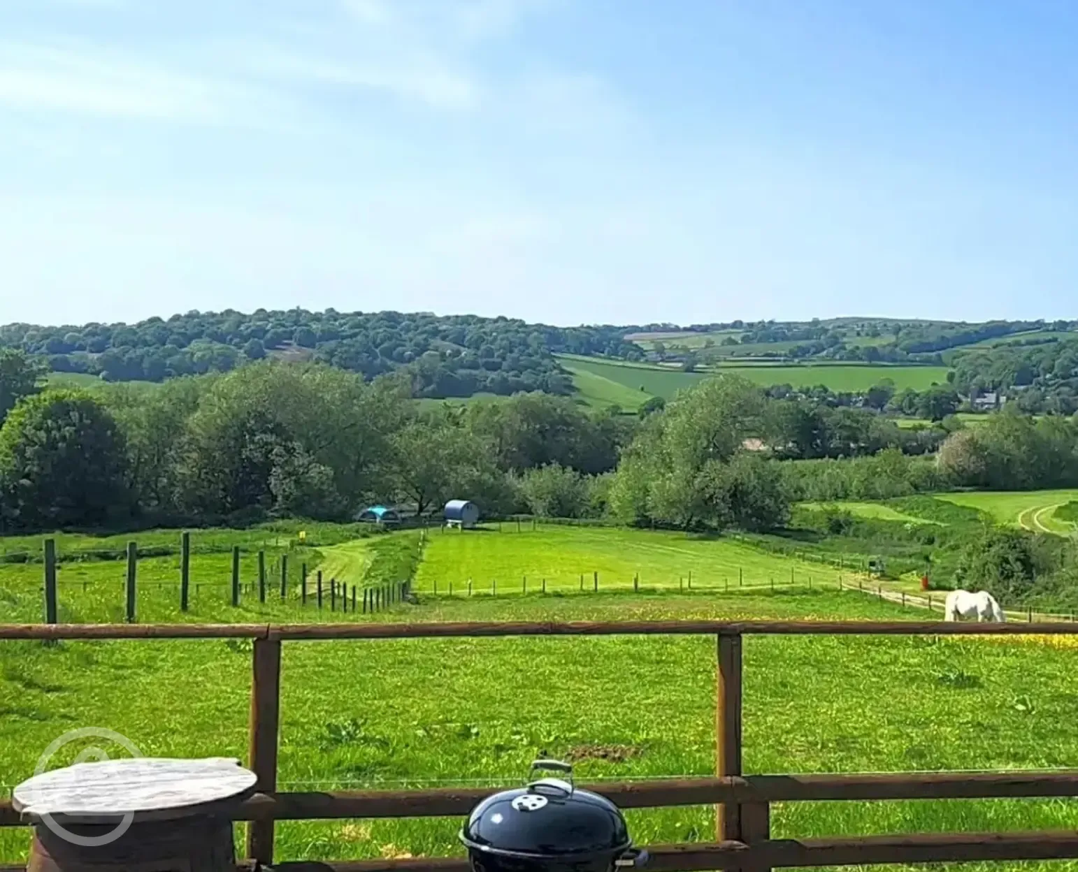 Shepherd's hut BBQ and views