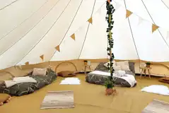 Sunset paradise bell tent interior