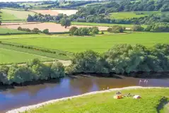 Aerial of the campsite and the River Wye Aerial of the campsite and the River Wye