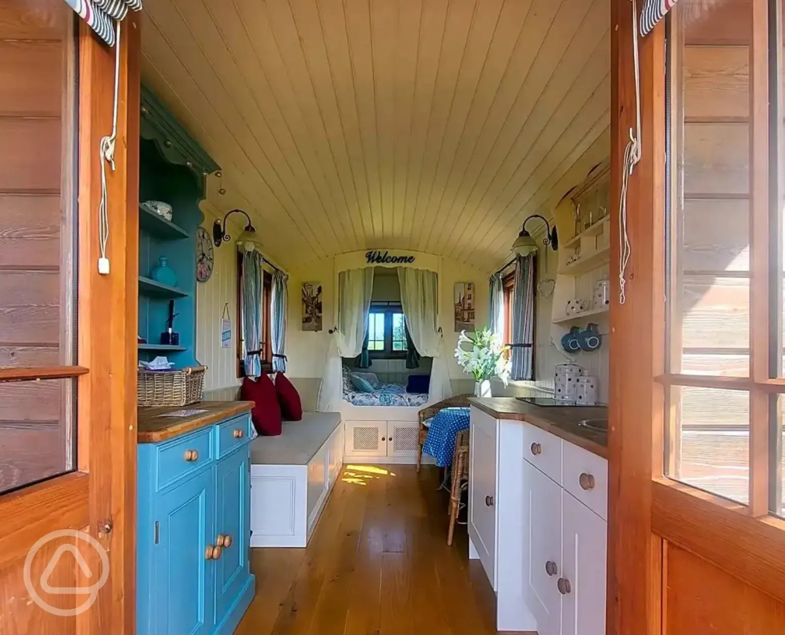 Shepherd's hut interior