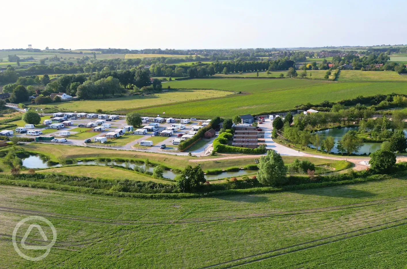 Aerial of the park and fishing lakes