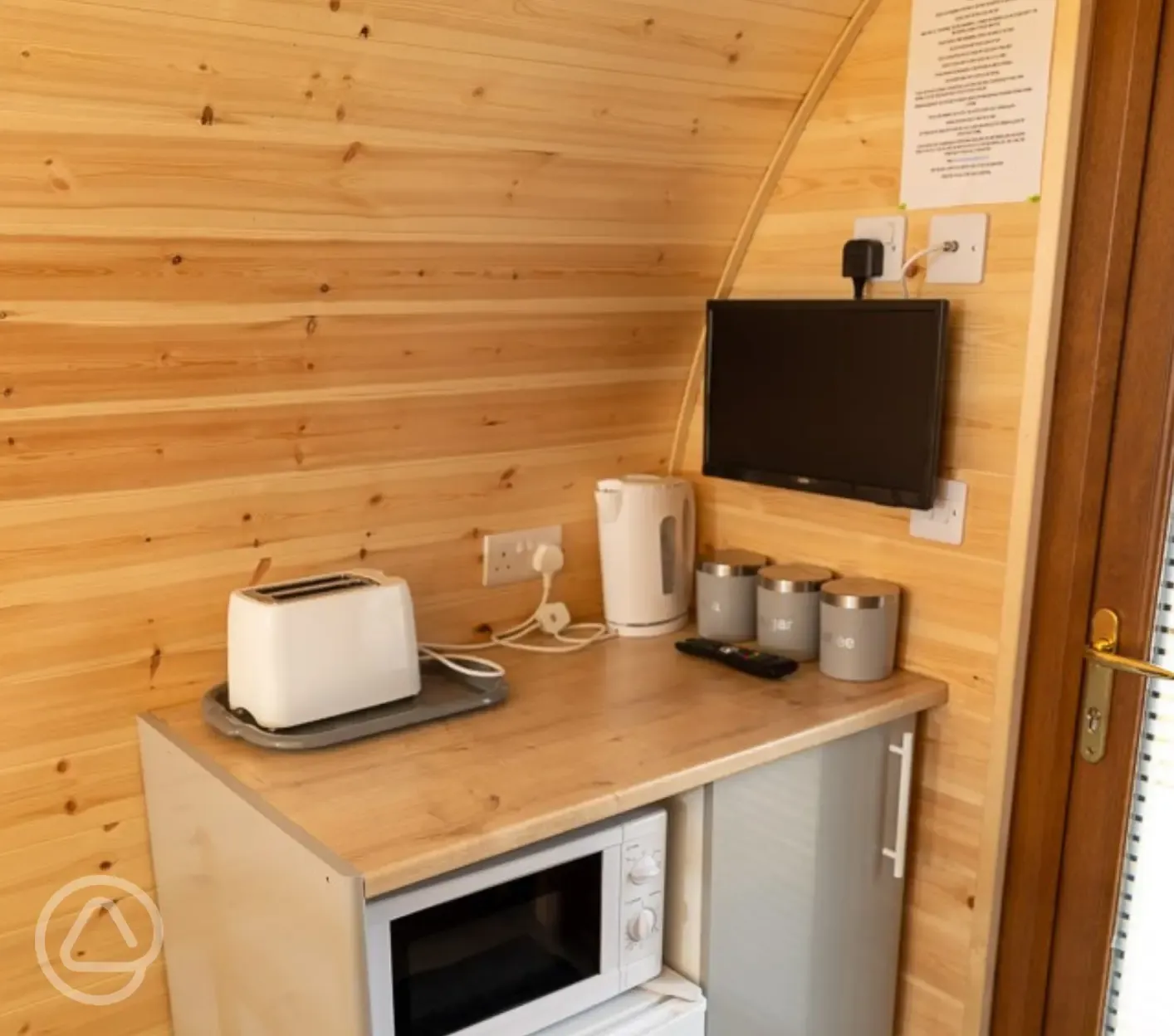 Camping pod kitchen facilities