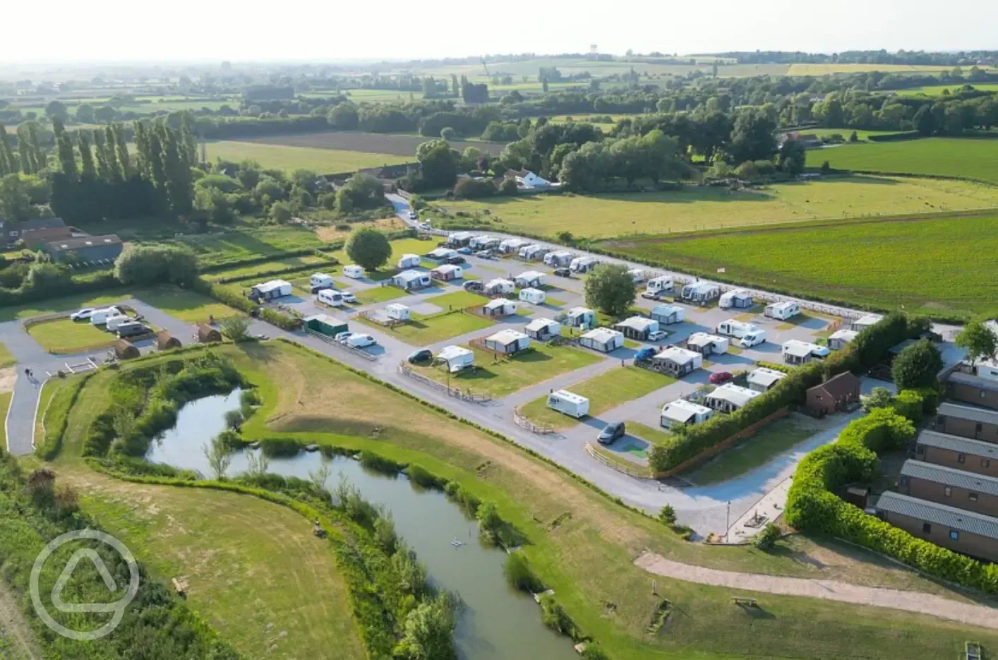 Aerial of the park and fishing lakes