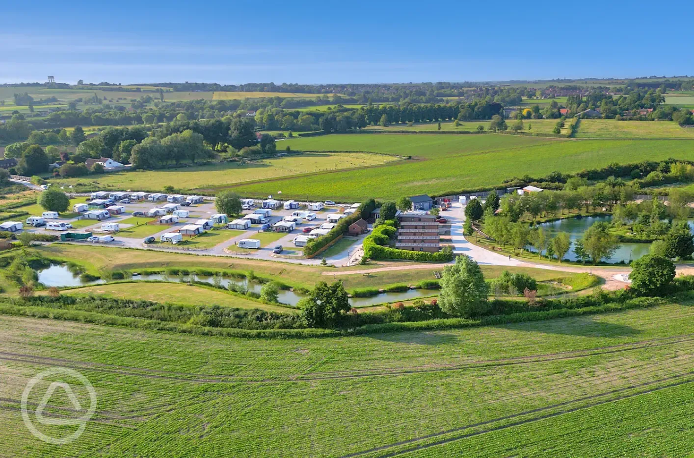 Aerial of the park and fishing lakes